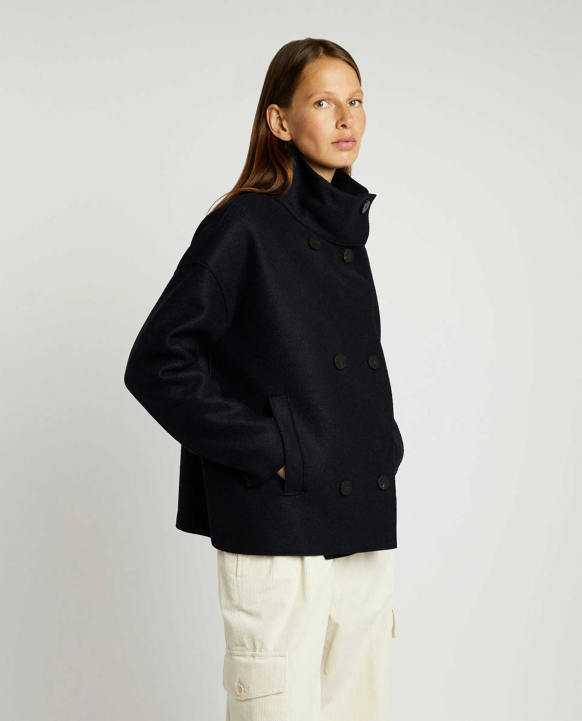 Kort wollen jasje - Donkerblauw sold by Pauw Amsterdam product image thumbnail 4