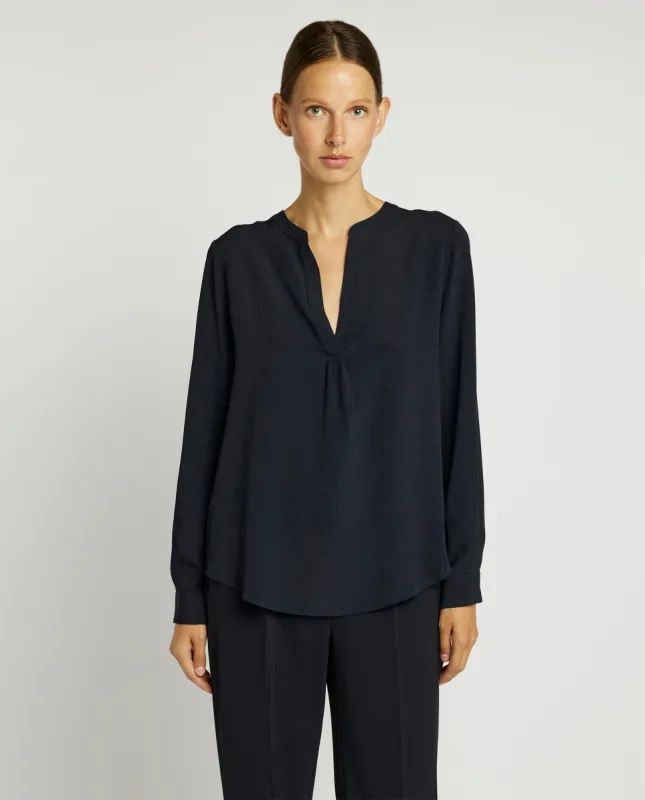 Zijde-mix blouse - Blauw sold by Pauw Amsterdam