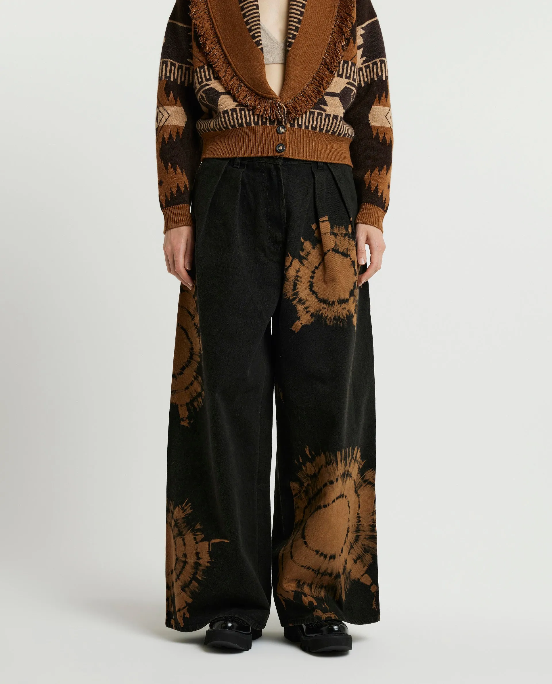 Gebreide wijd uitlopende wollen broek sold by Pauw Amsterdam