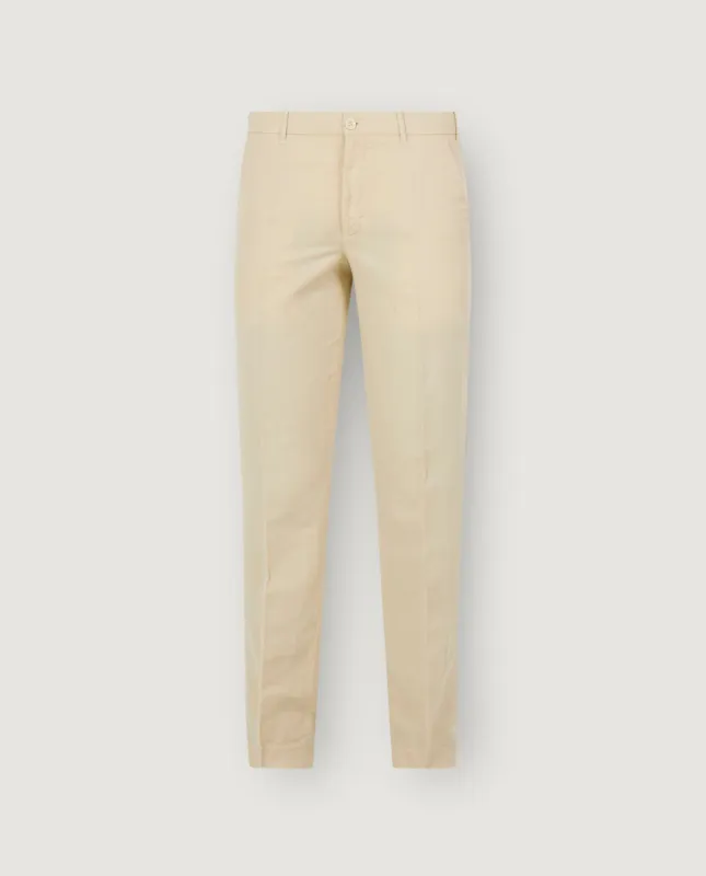 Linnen Katoenen Broek - Lichtbruin sold by Pauw Amsterdam