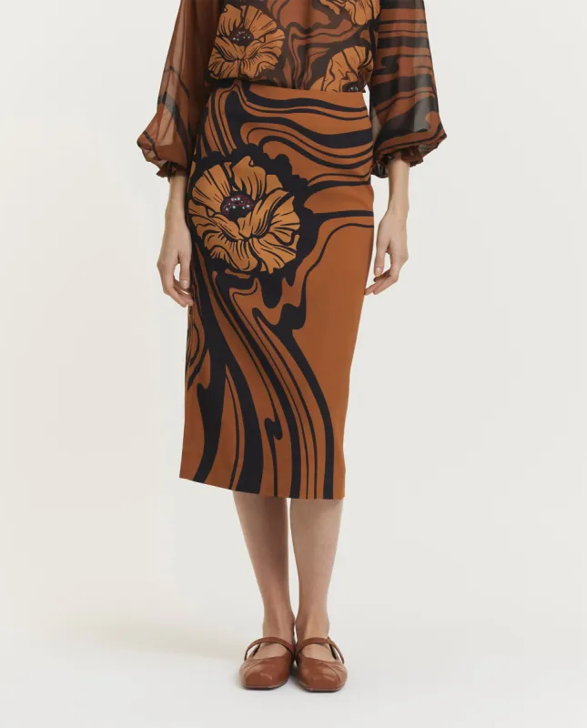 Kokerrok met print - Bruin sold by Pauw Amsterdam