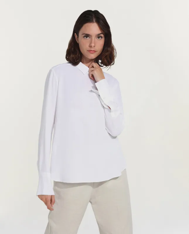 Zijde-mix blouse - Wit sold by Pauw Amsterdam