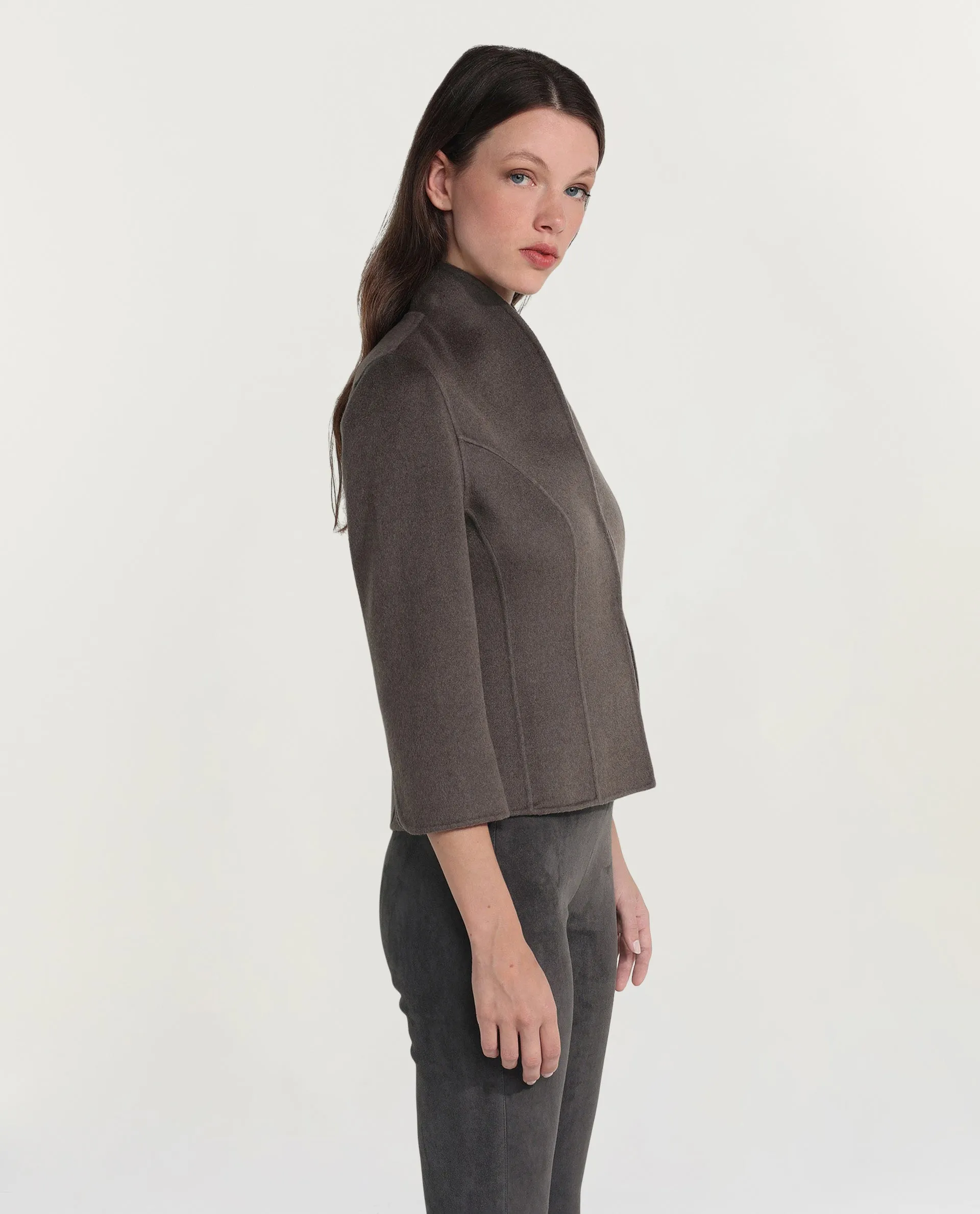 Korte double face cashmere blazer - Bruin sold by Pauw Amsterdam product image thumbnail 2