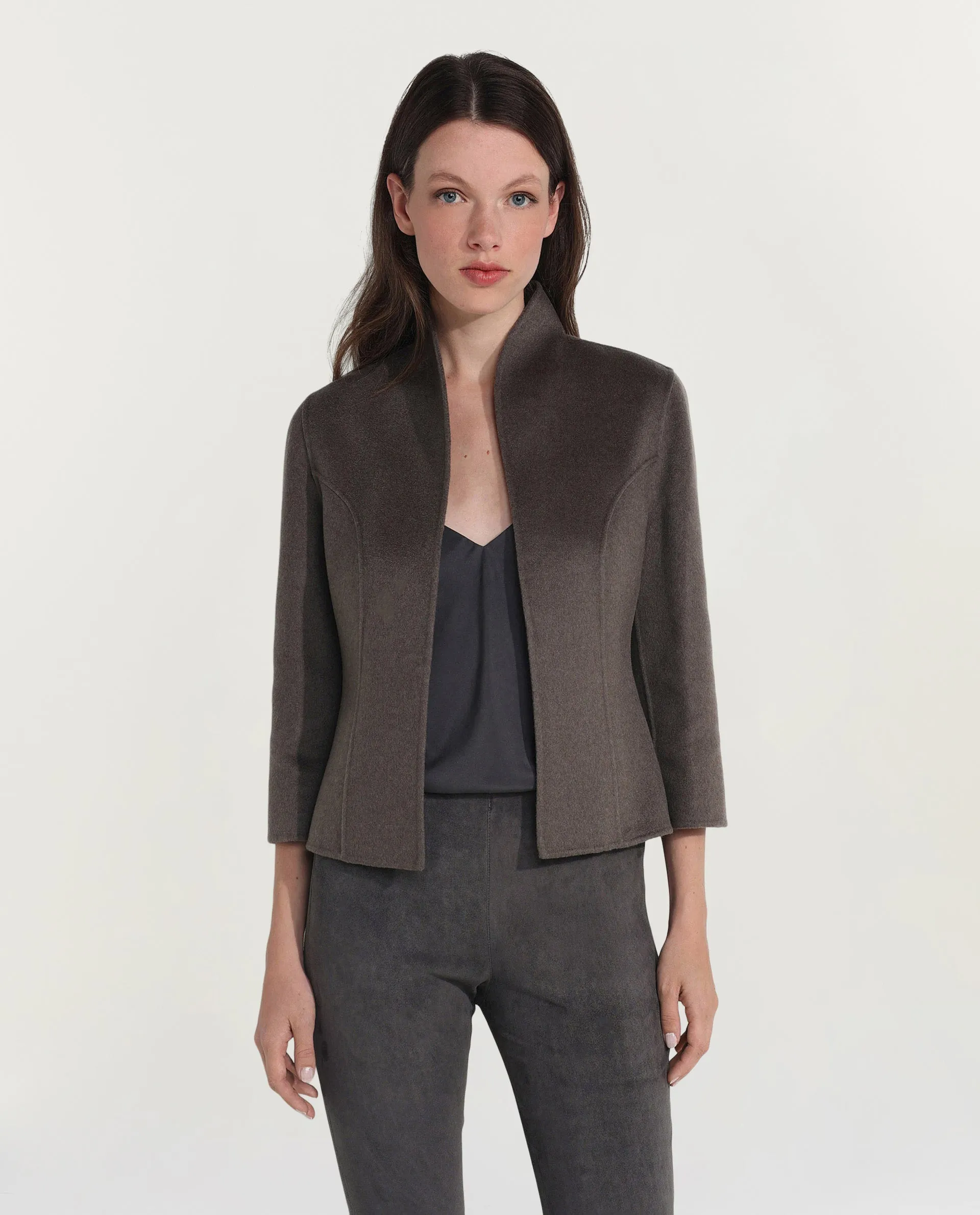 Korte double face cashmere blazer - Bruin sold by Pauw Amsterdam