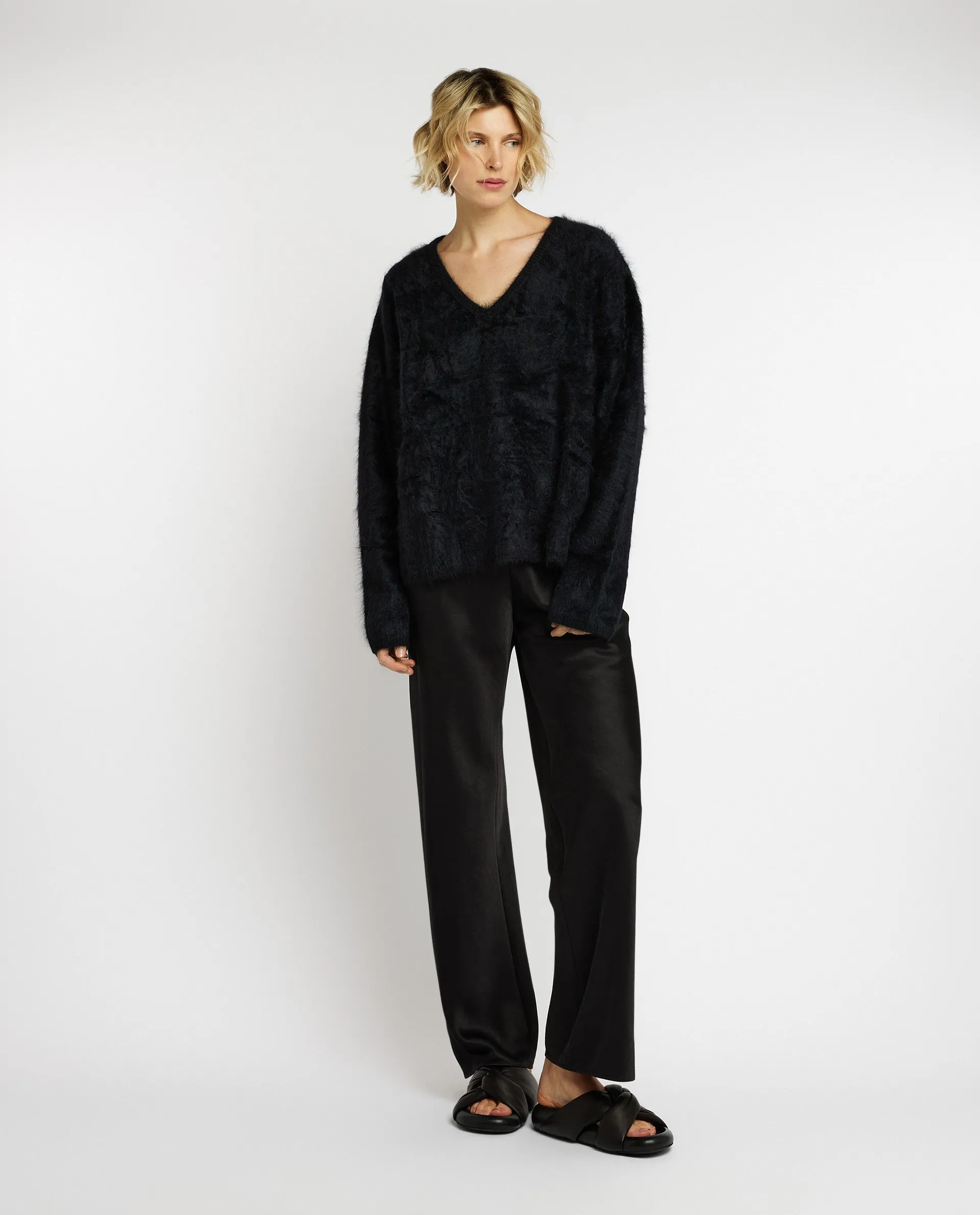 Wijde Satijnen Broek - Zwart sold by Pauw Amsterdam product image thumbnail 4