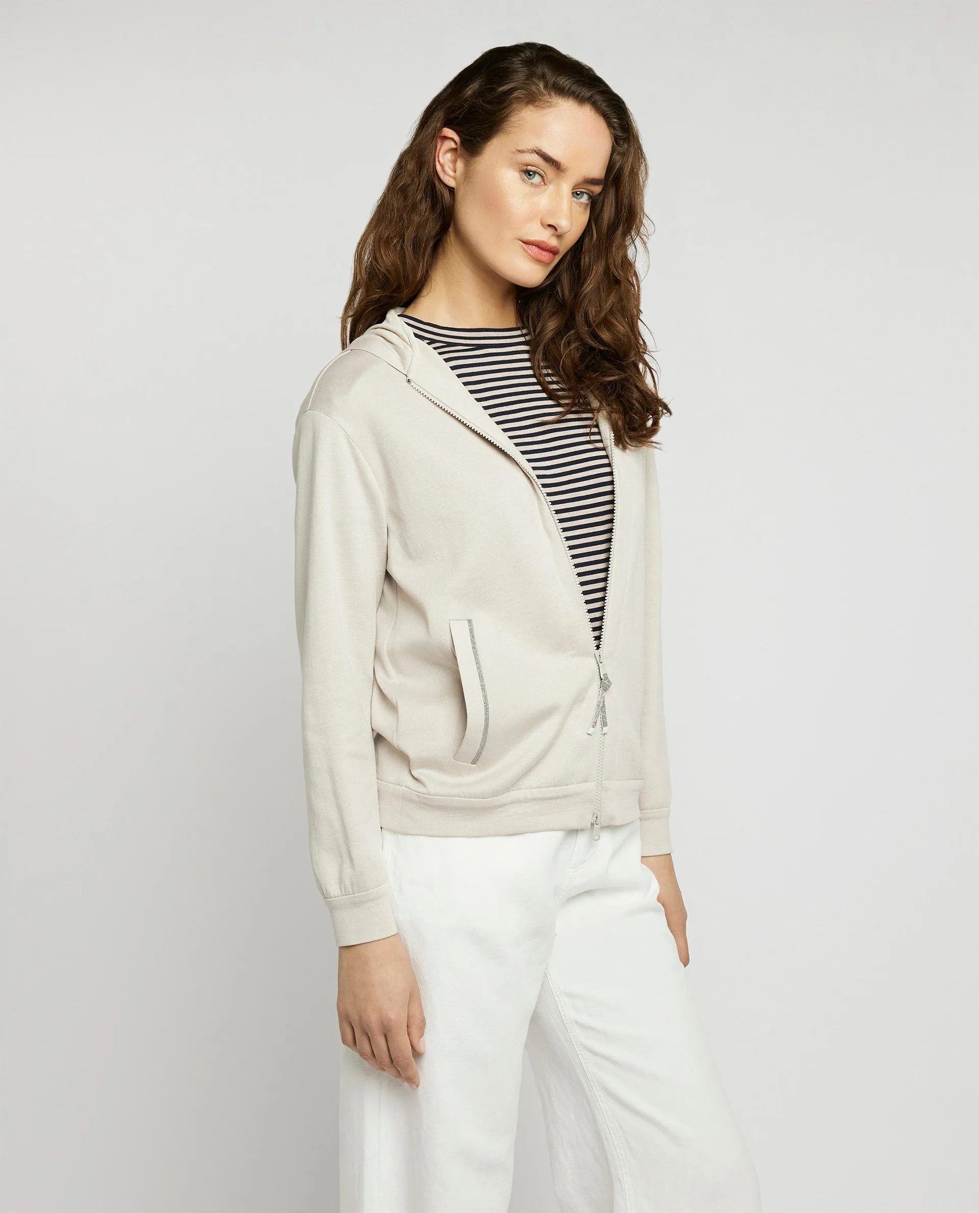 Katoen-zijden vest met capuchon sold by Pauw Amsterdam product image thumbnail 2