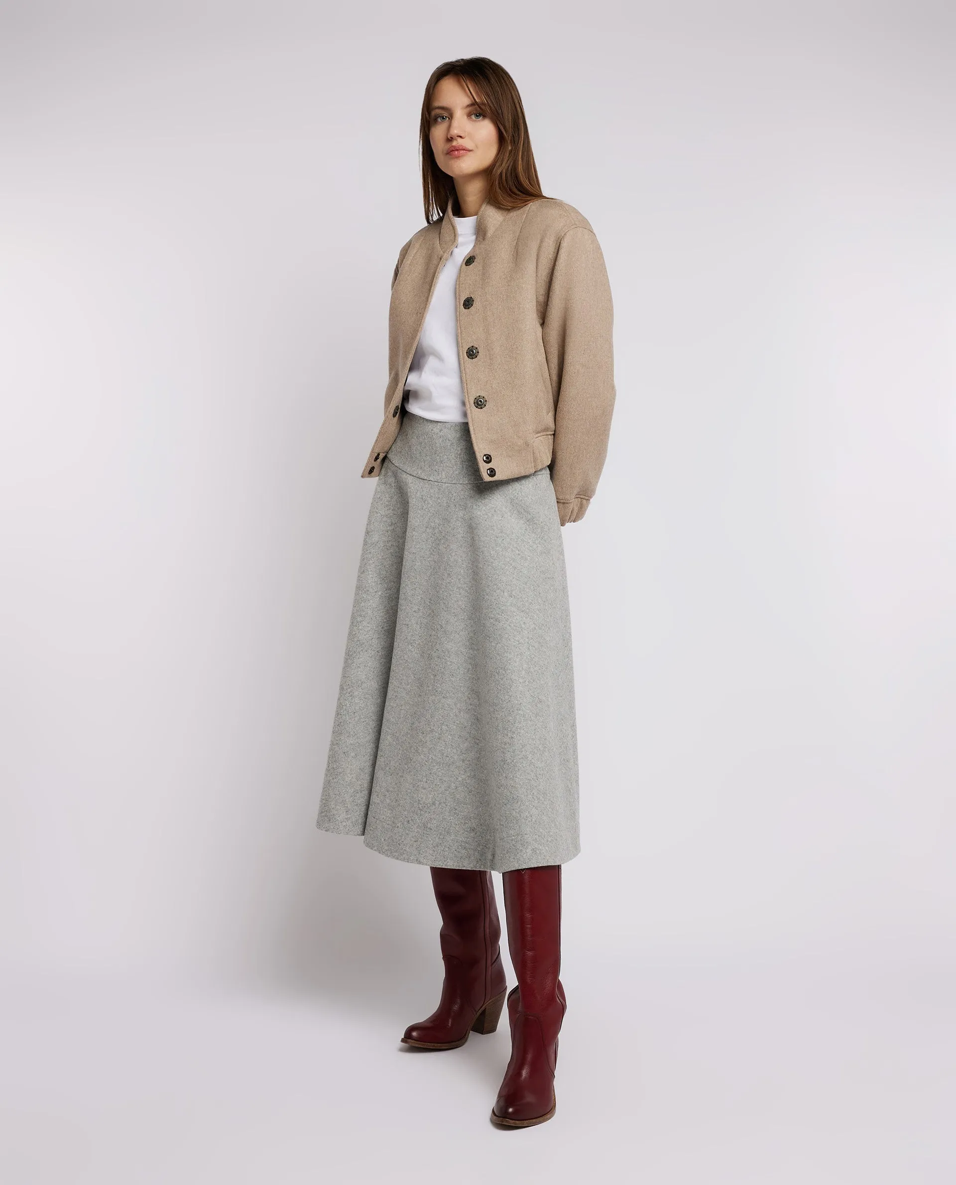 Wollen midi rok - Grijs sold by Pauw Amsterdam product image thumbnail 4