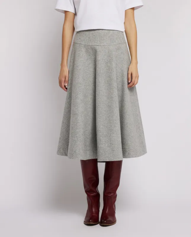 Wollen midi rok - Grijs sold by Pauw Amsterdam