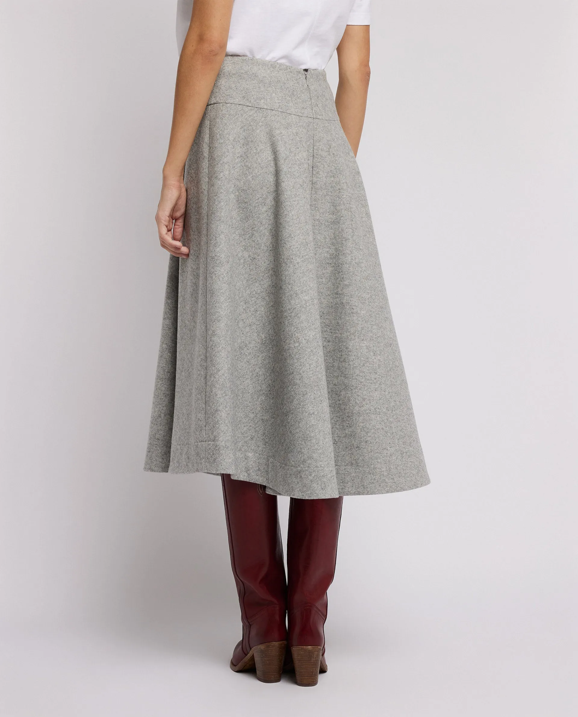 Wollen midi rok - Grijs sold by Pauw Amsterdam product image thumbnail 3