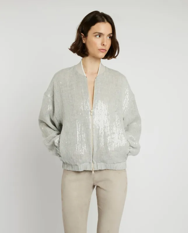 Linnen-mix bomberjas made by Brunello Cucinelli