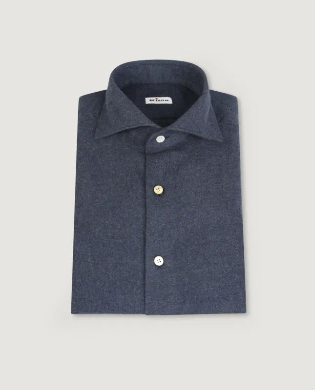 Visgraat flanel shirt made by Kiton