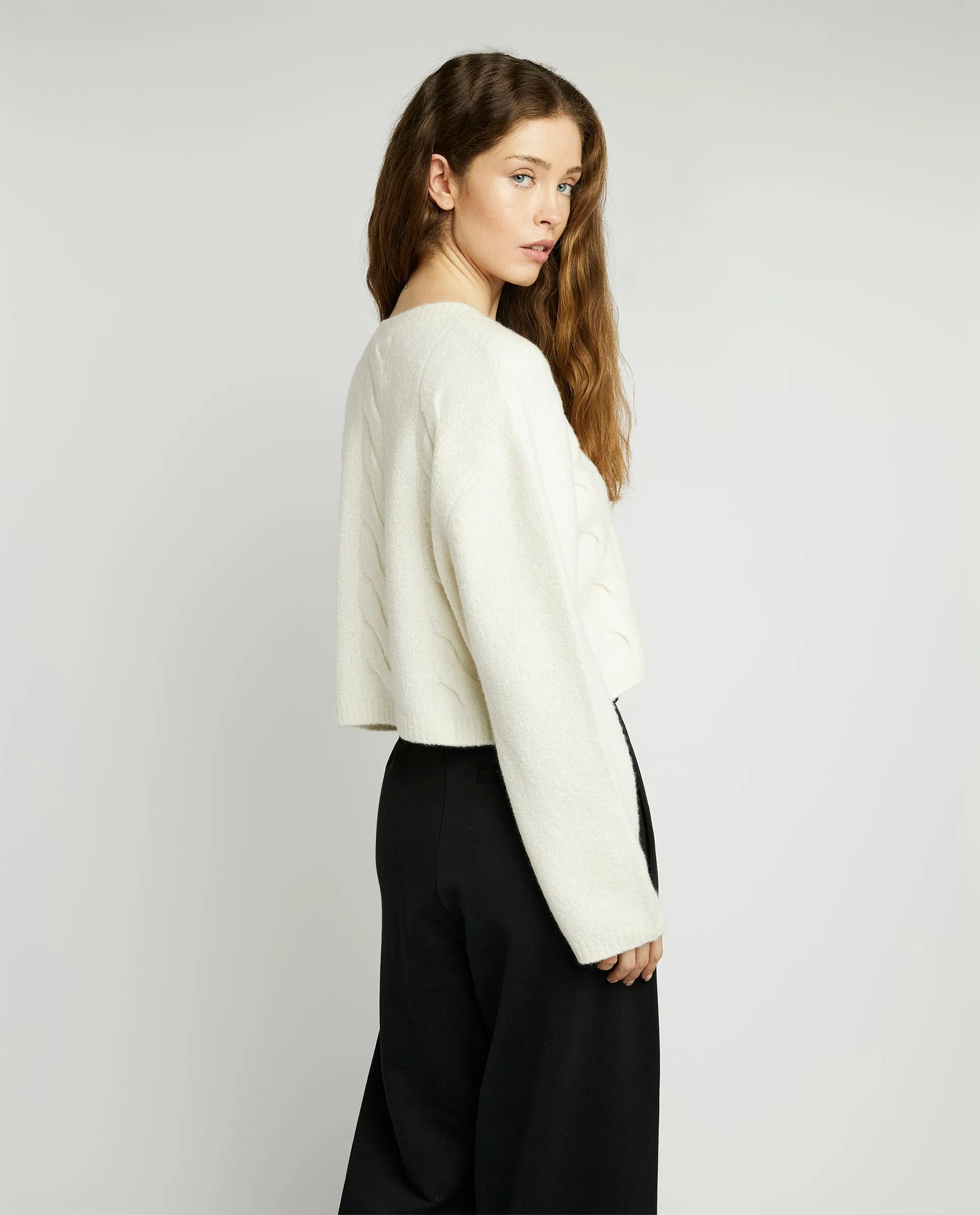 Cashmere kabeltrui - Ecru sold by Pauw Amsterdam product image thumbnail 4