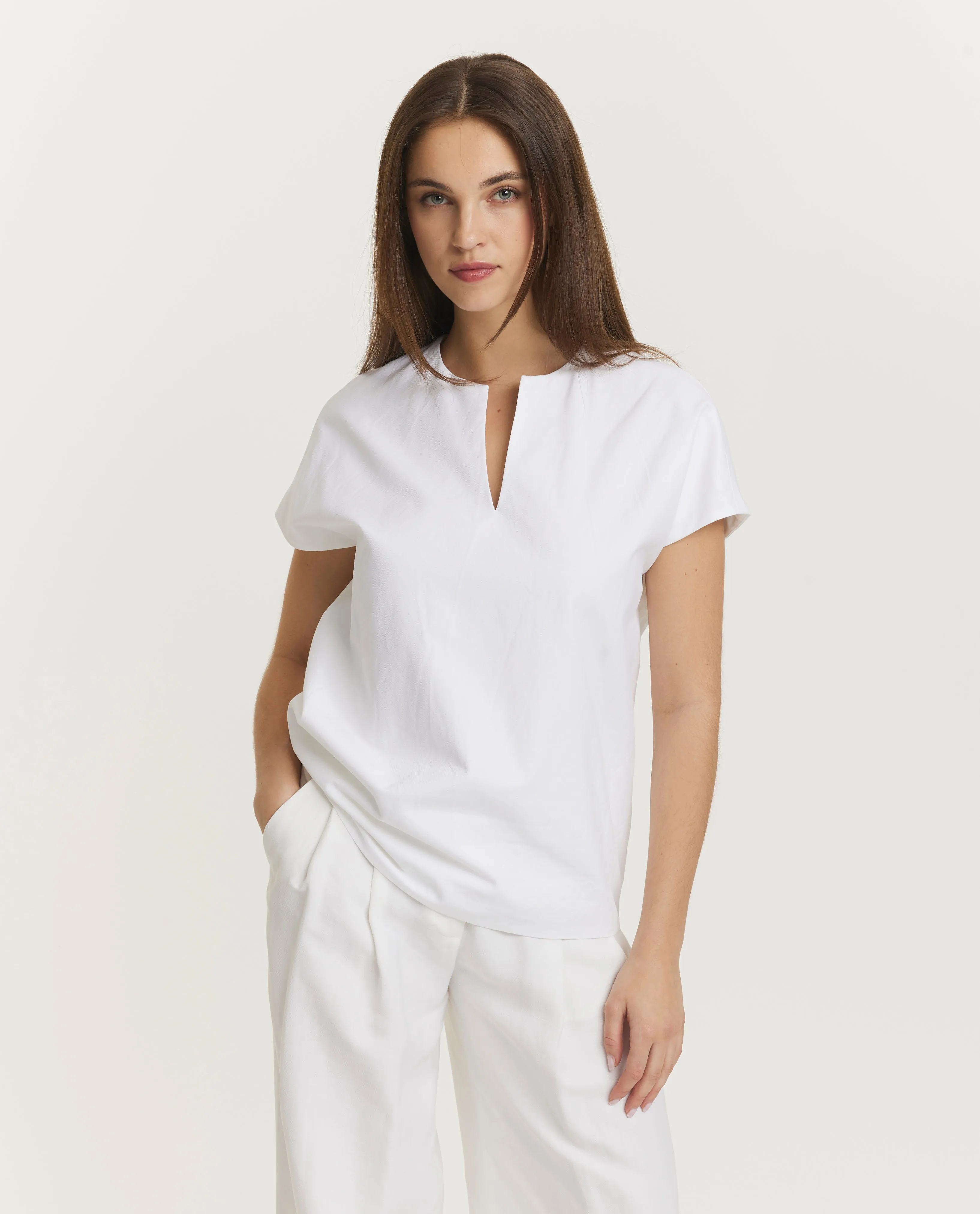 Katoenen top met kapmouwen sold by Pauw Amsterdam