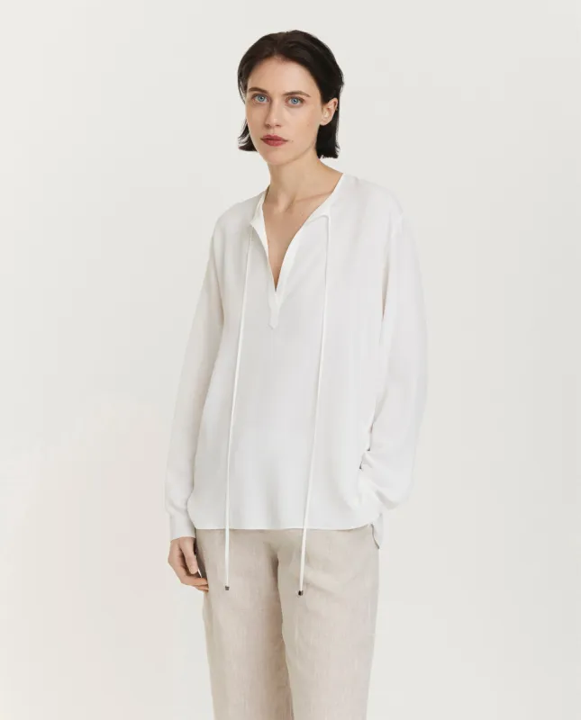 Zijde-mix blouse - Wit sold by Pauw Amsterdam