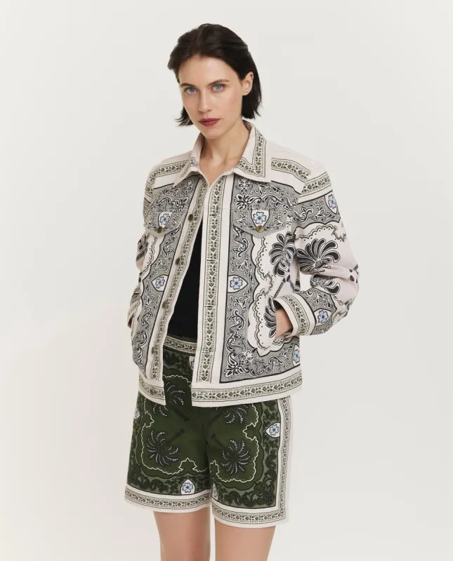 Denim jack met print sold by Pauw Amsterdam