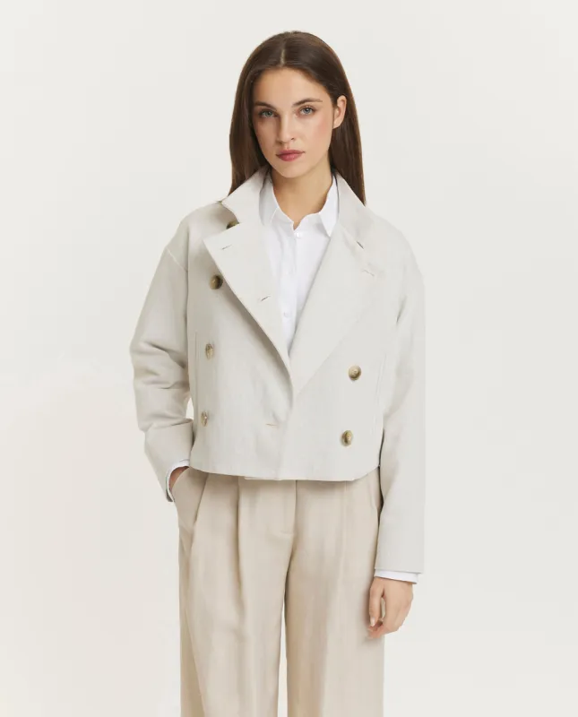 Korte katoen-linnen blazer sold by Pauw Amsterdam