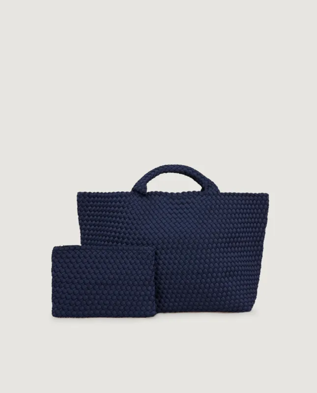 Grote geweven shopper - Donkerblauw sold by Pauw Amsterdam
