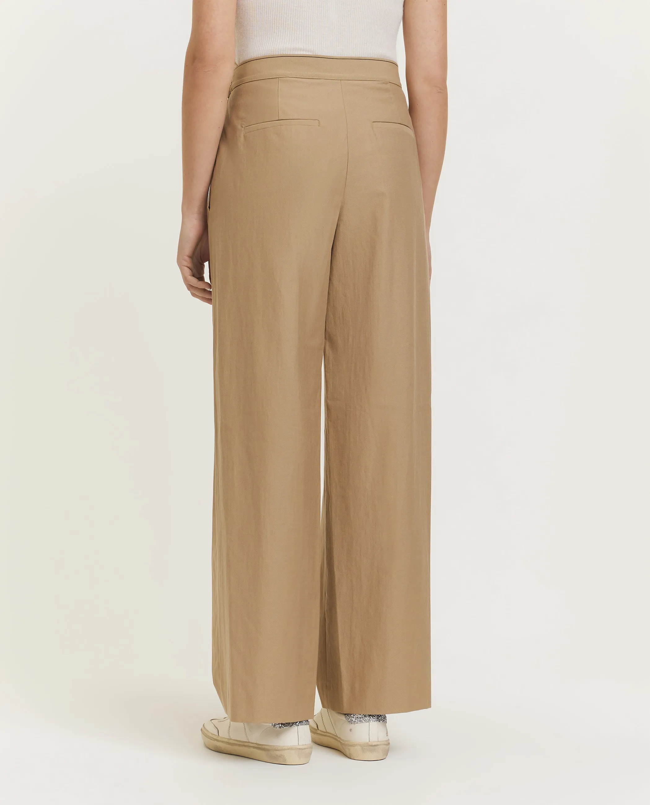 Wijde katoen-wollen broek - Lichtbruin sold by Pauw Amsterdam product image thumbnail 4