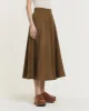 Suède A-lijn midi rok - Bruin sold by Pauw Amsterdam