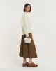 Suède A-lijn midi rok - Bruin sold by Pauw Amsterdam