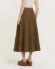 Suède A-lijn midi rok - Bruin sold by Pauw Amsterdam