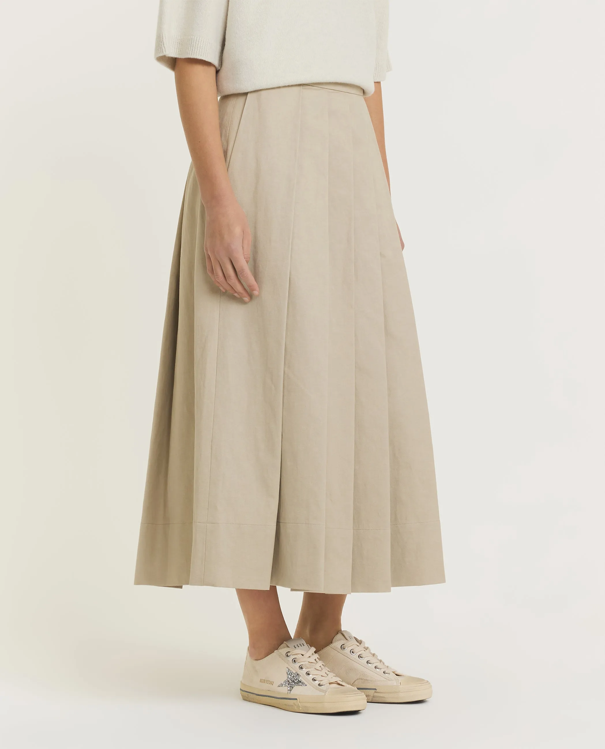 Geplooide maxi rok - Lichtbruin sold by Pauw Amsterdam product image thumbnail 3