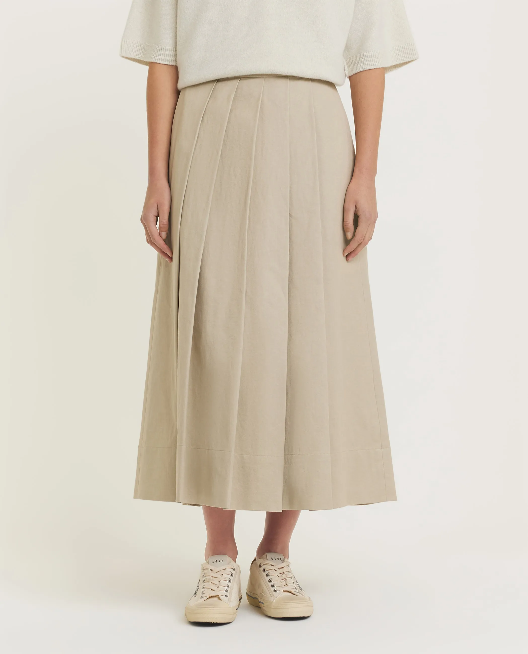 Geplooide maxi rok - Lichtbruin sold by Pauw Amsterdam product image thumbnail 2