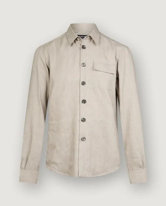 Cashmere Linnen Overshirt - Lichtbruin sold by Pauw Amsterdam