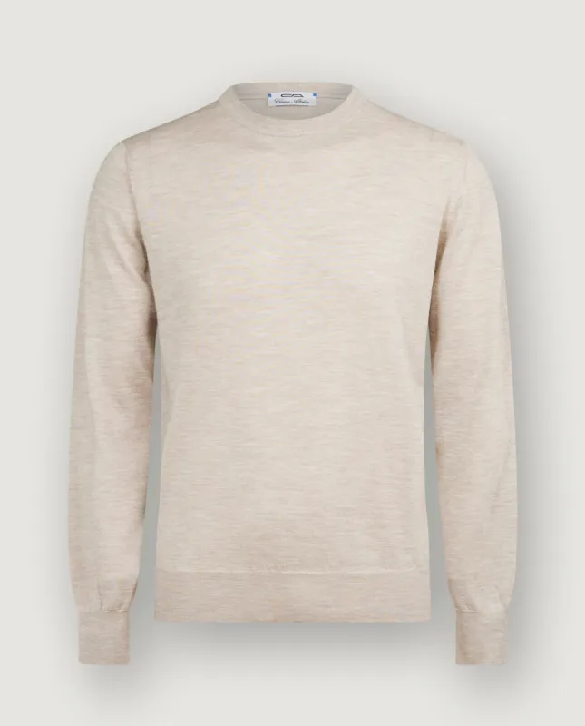 Cashmere Ronde Hals Trui - Lichtbruin sold by Pauw Amsterdam