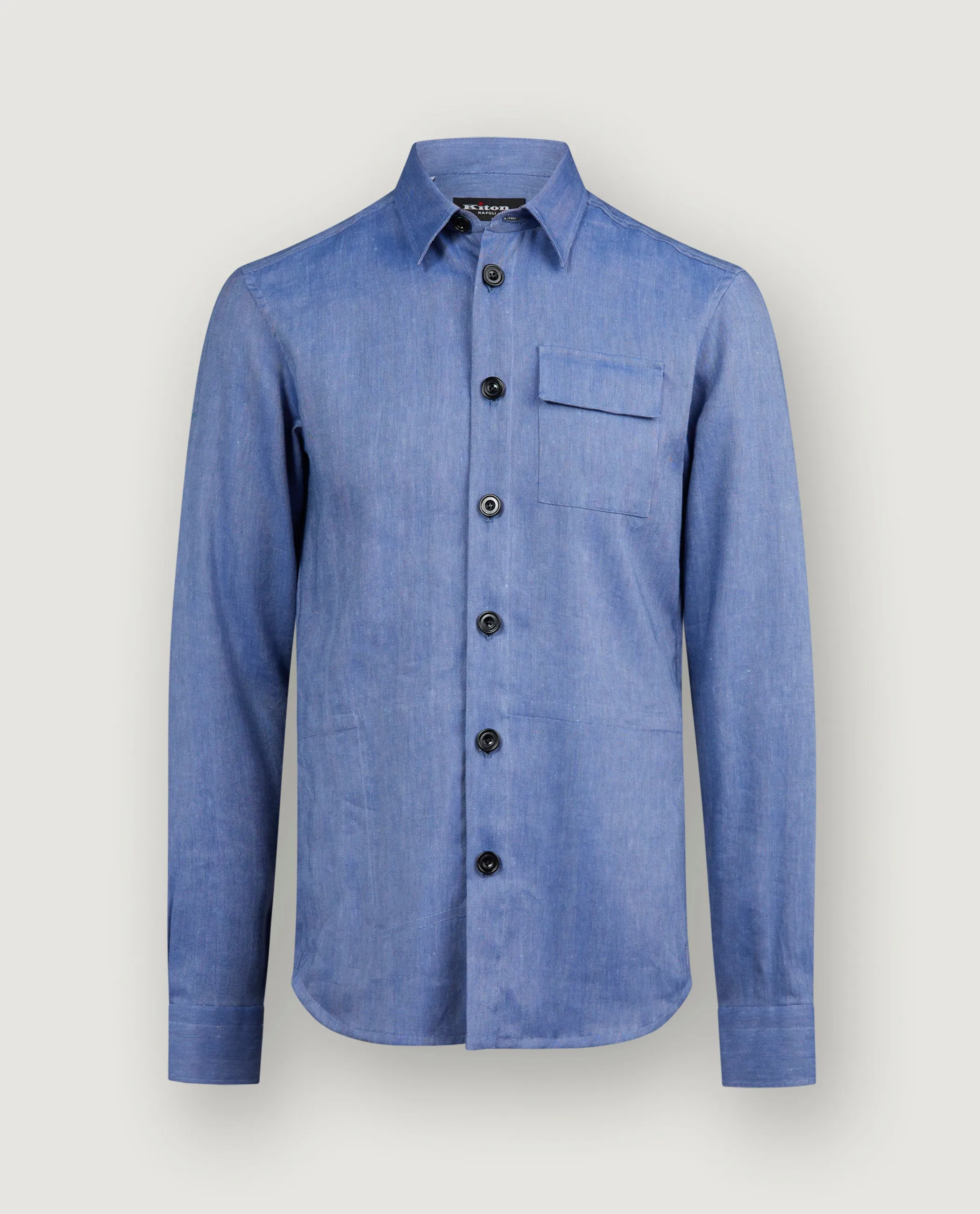 Cashmere Linnen Overshirt - Blauw sold by Pauw Amsterdam