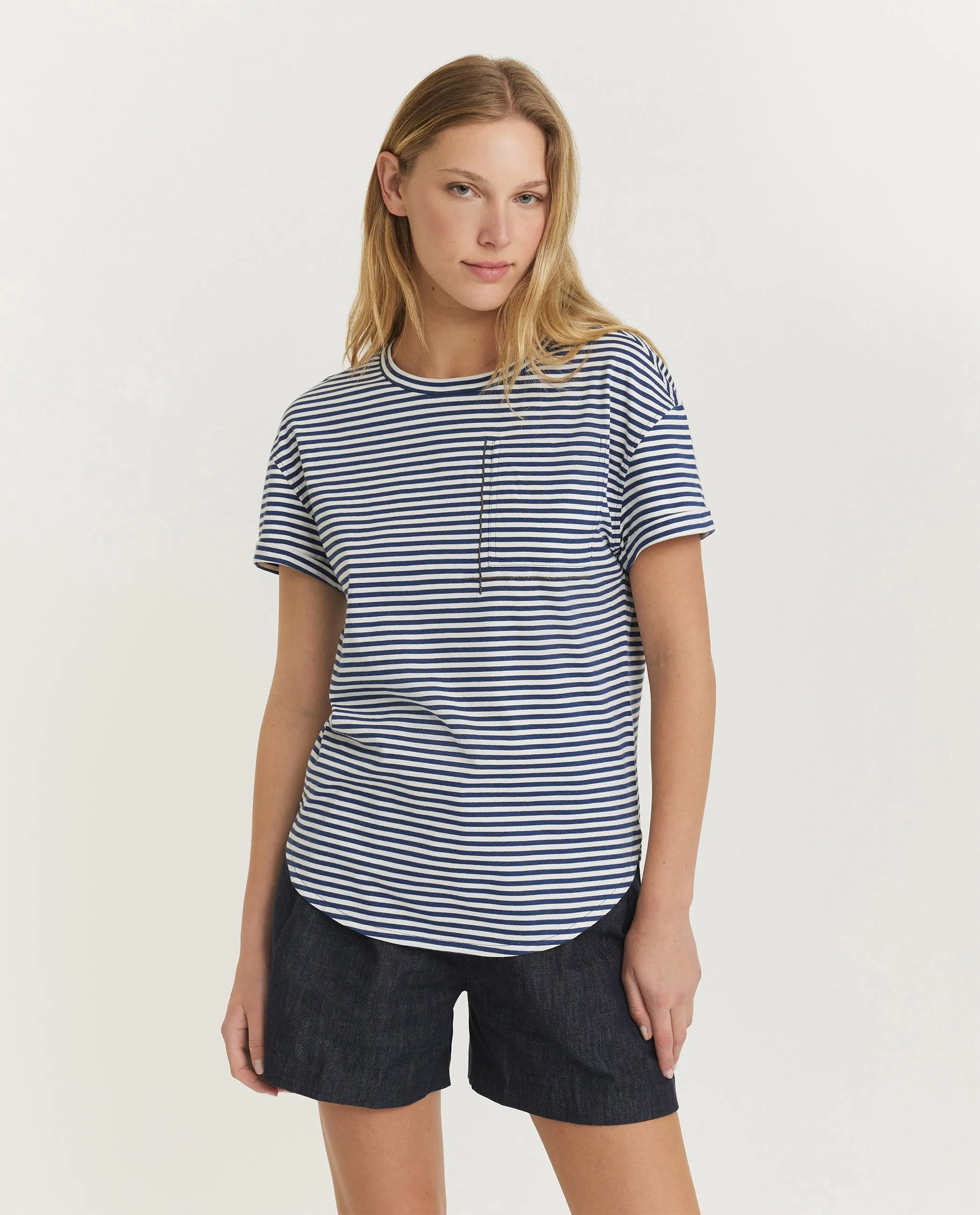 Katoenen T-shirt - Blauw sold by Pauw Amsterdam