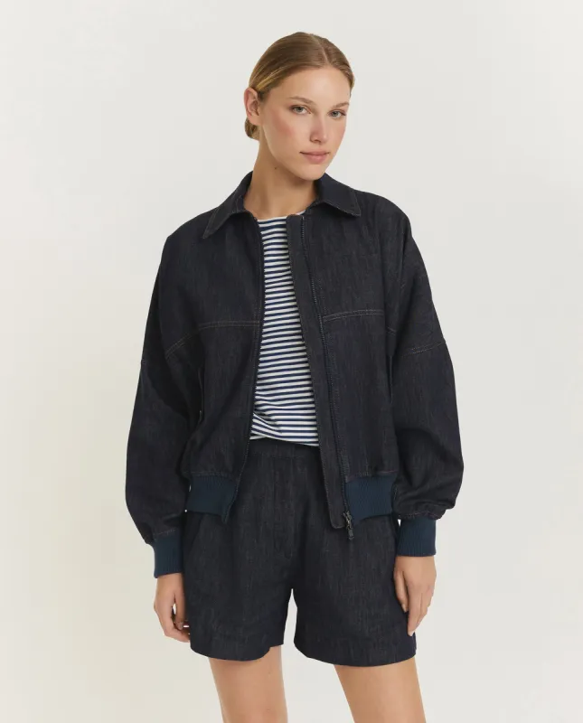 Bomberjack van katoen - Blauw made by Brunello Cucinelli