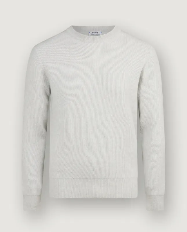 Cashmere Ronde Hals Trui - Lichtgrijs sold by Pauw Amsterdam