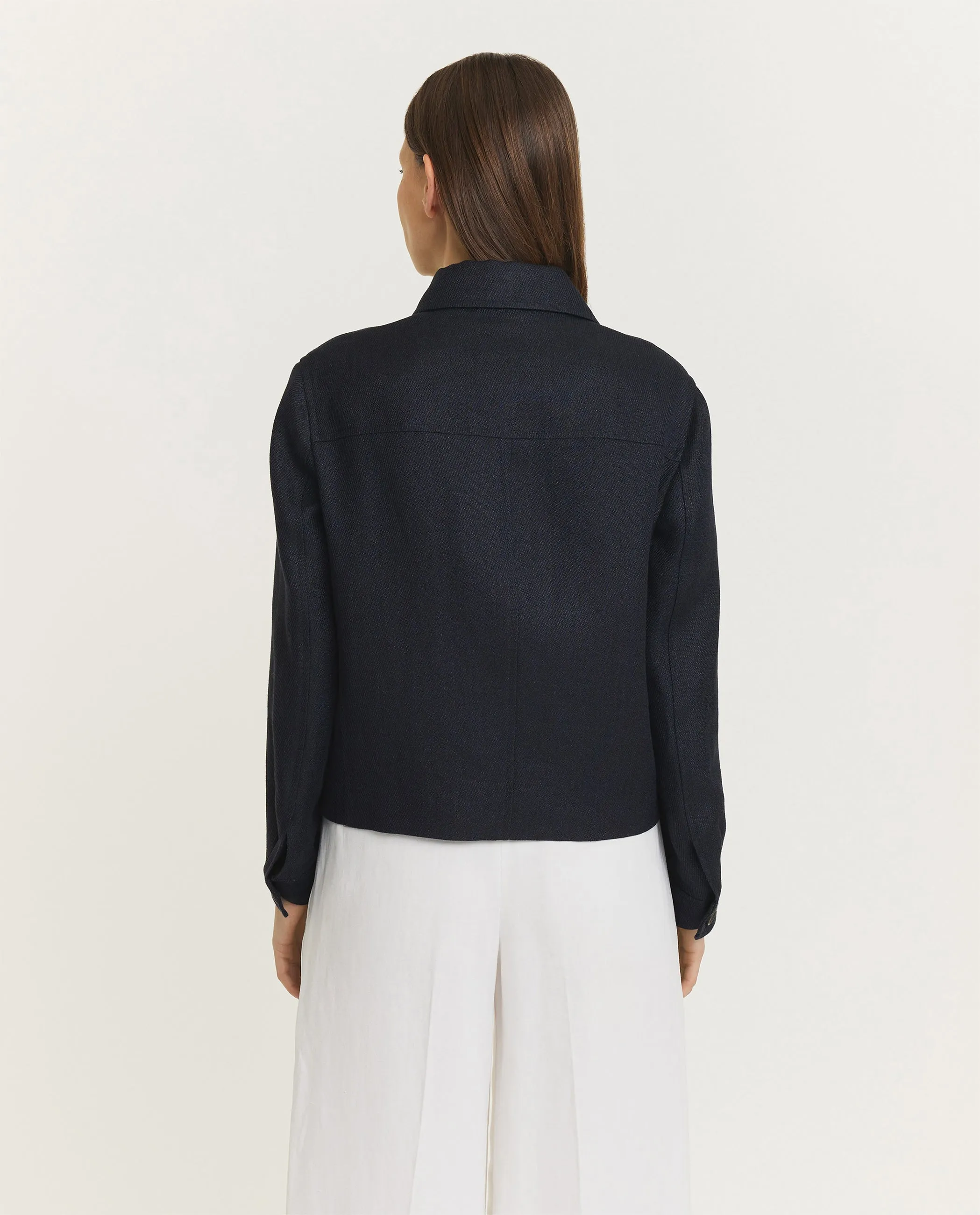 Double breasted linnen jasje - Blauw sold by Pauw Amsterdam product image thumbnail 5