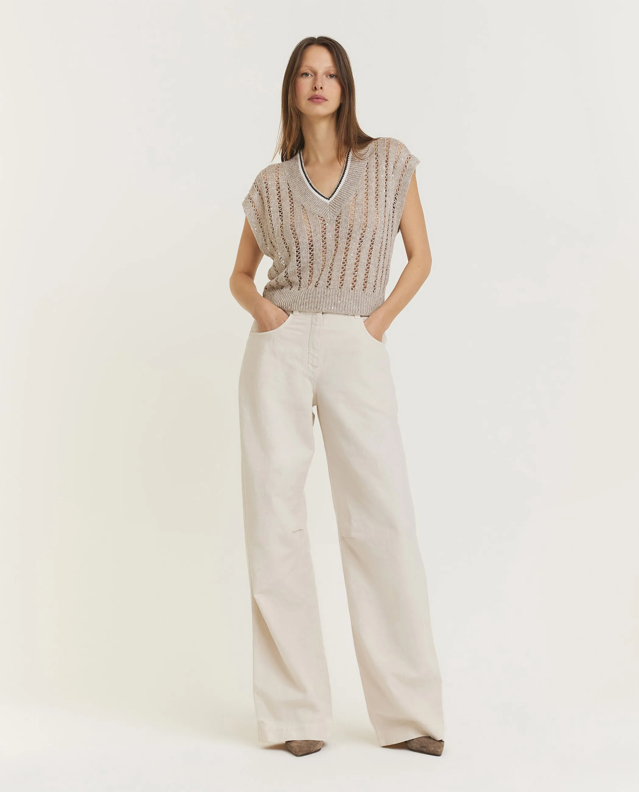 Katoen-linnen jeans - Wit sold by Pauw Amsterdam