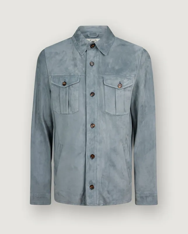 Suede Overshirt - Lichtblauw sold by Pauw Amsterdam