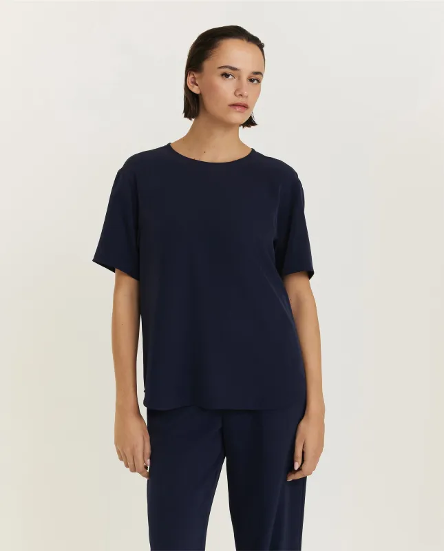 Soepelvallende top - Blauw sold by Pauw Amsterdam