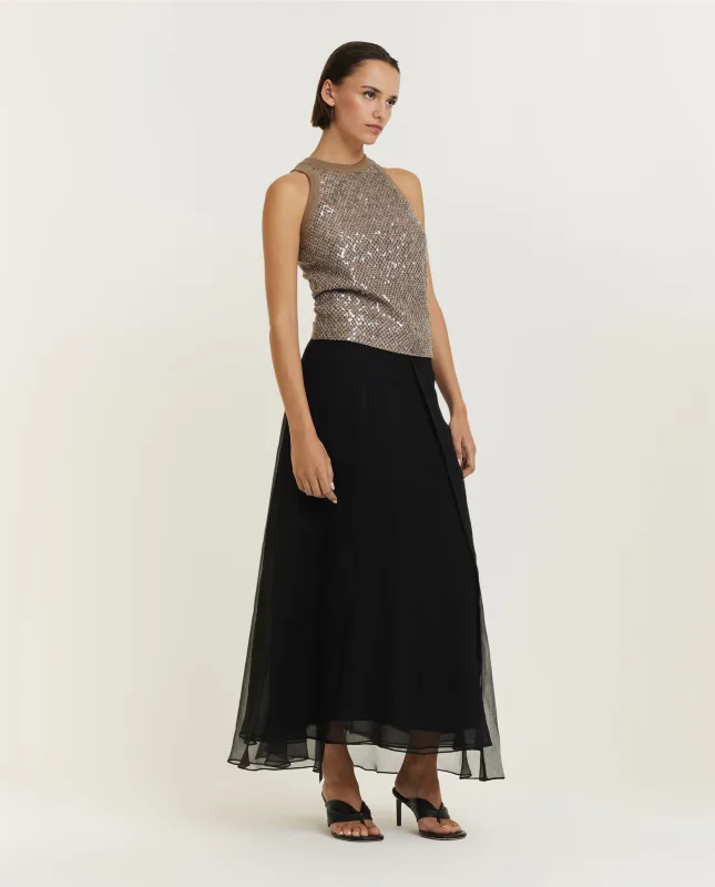 Silk maxi skirt - Zwart sold by Pauw Amsterdam