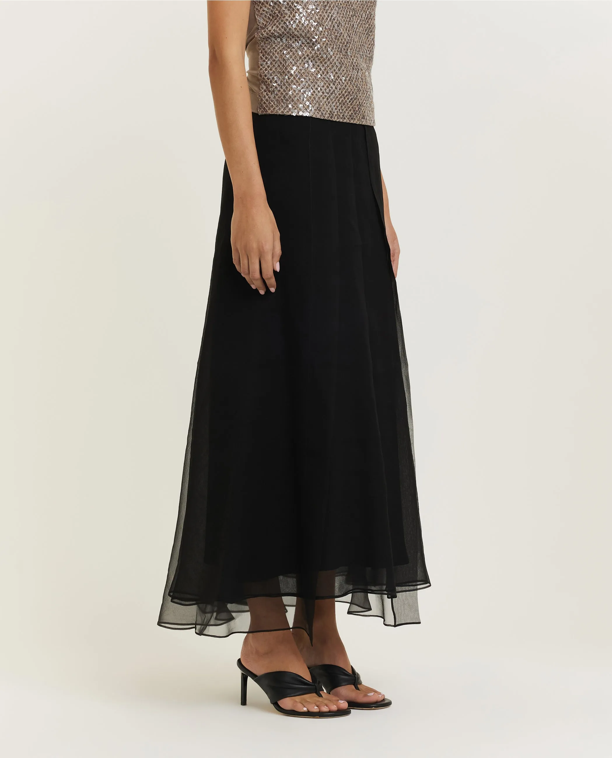 Silk maxi skirt - Zwart sold by Pauw Amsterdam product image thumbnail 4