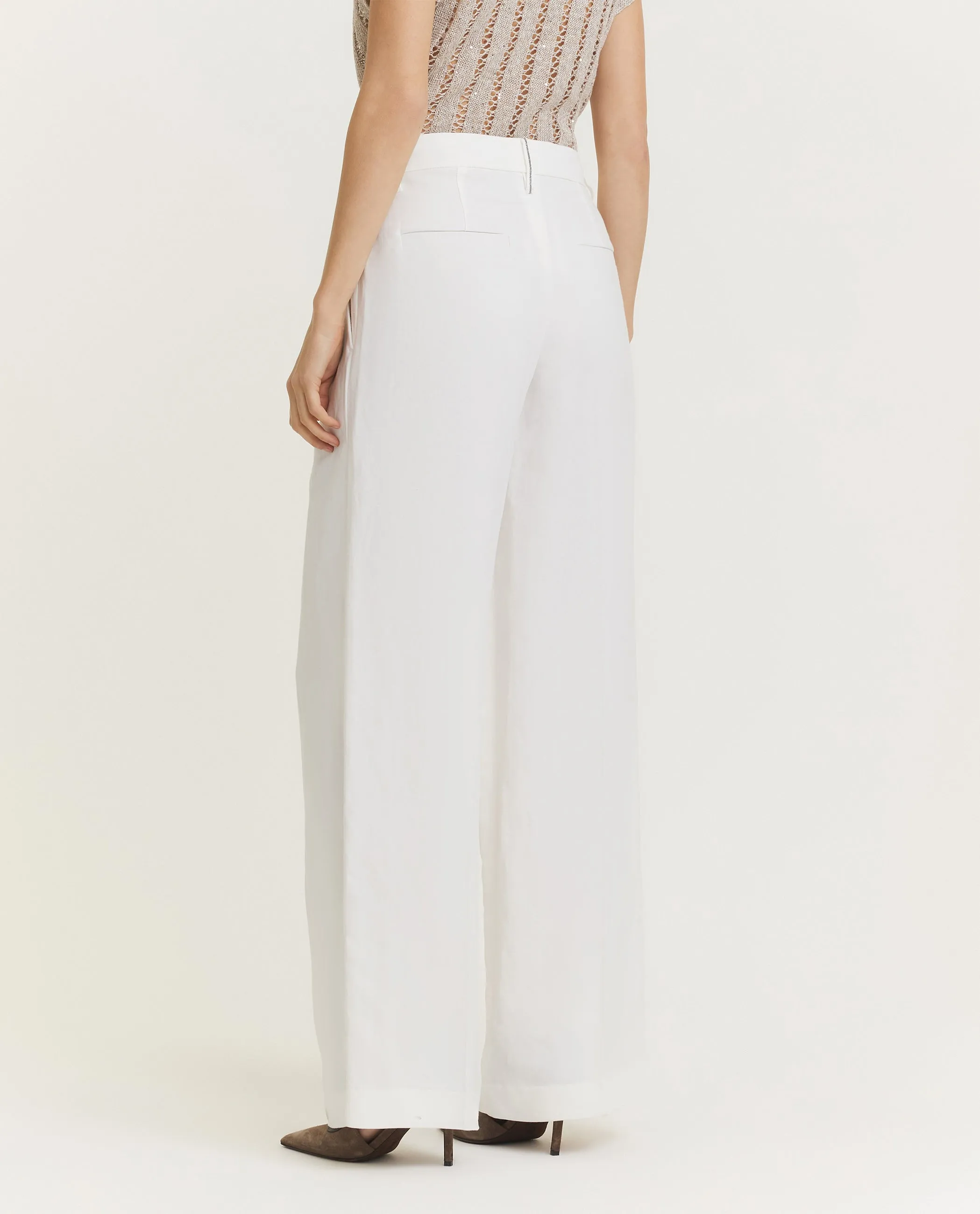 Viscose-linnen-mix broek - Wit sold by Pauw Amsterdam product image thumbnail 4