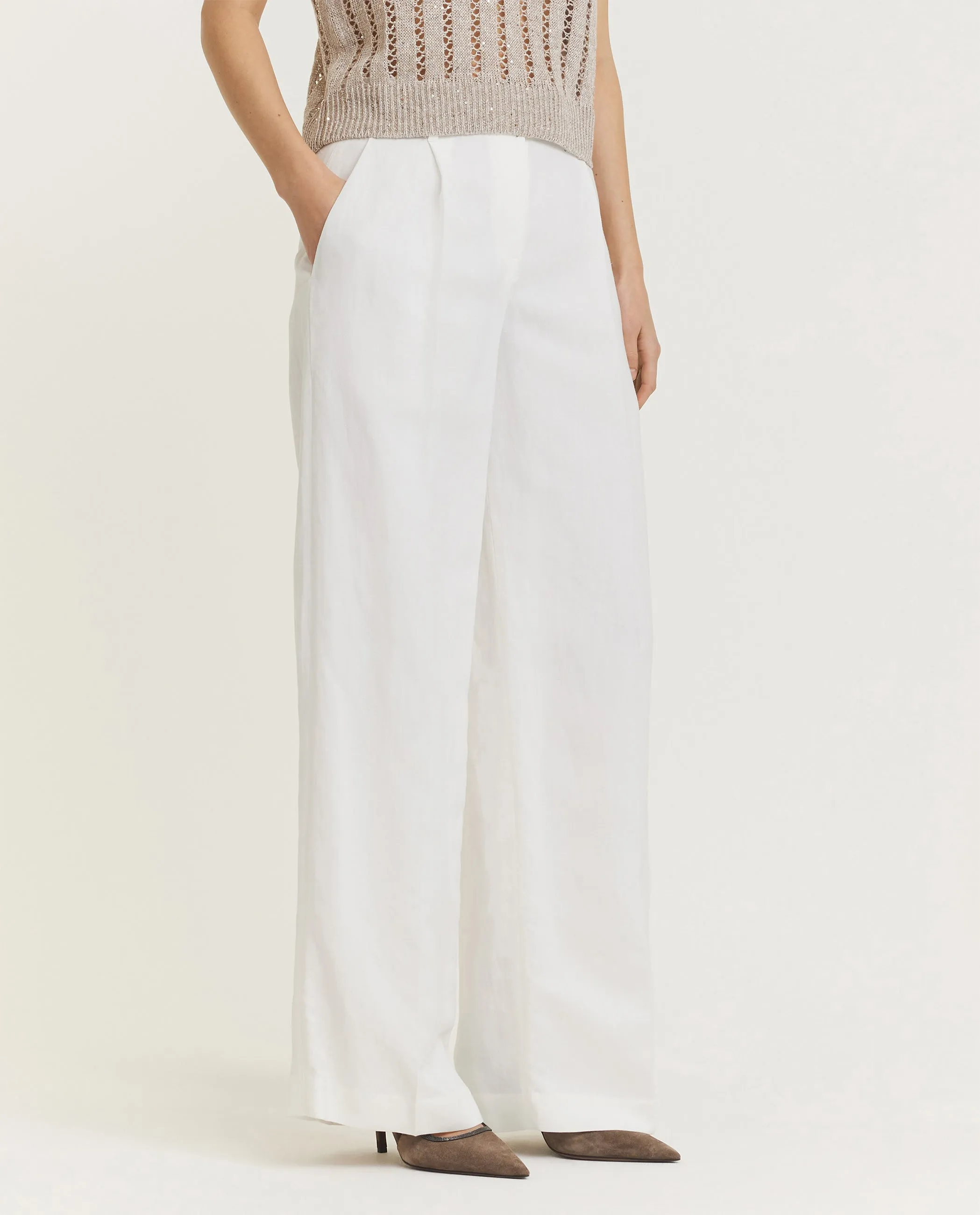 Viscose-linnen-mix broek - Wit sold by Pauw Amsterdam product image thumbnail 3