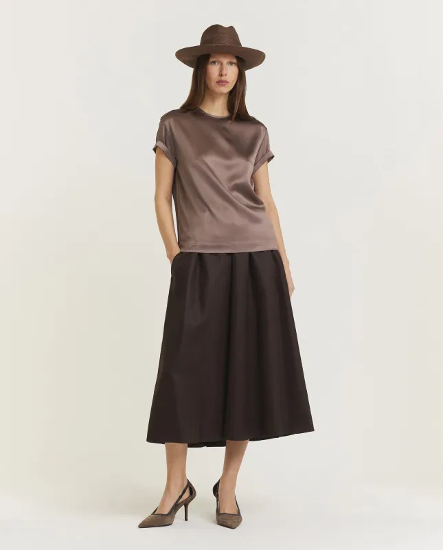 Linnen maxi rok  - Bruin made by Brunello Cucinelli