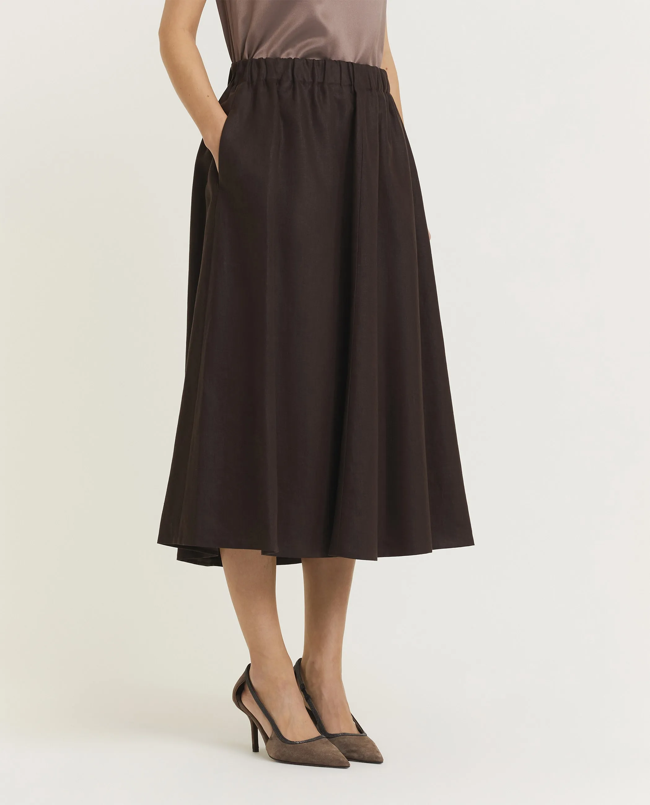 Linnen maxi rok - Bruin sold by Pauw Amsterdam product image thumbnail 3