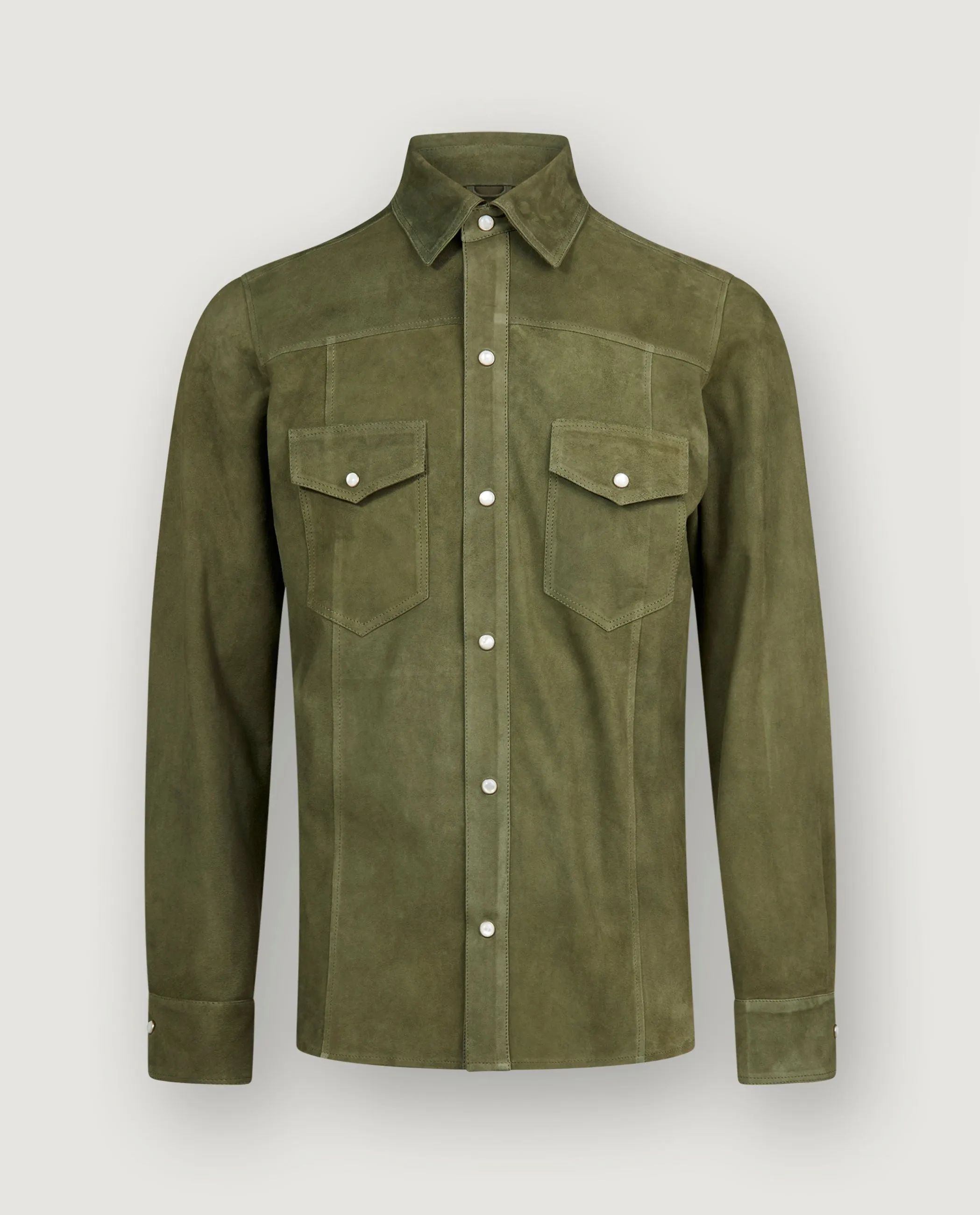 Suede Overshirt - Groen sold by Pauw Amsterdam