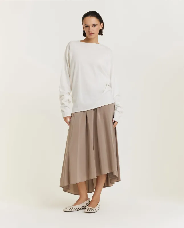 Geplooide Zijden Rok  - Bruin sold by Pauw Amsterdam