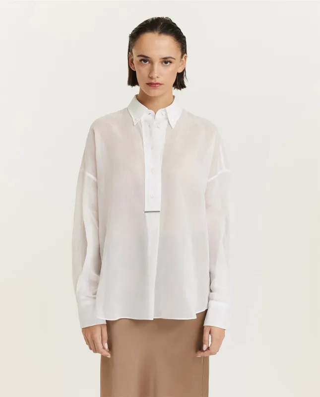 Oversized blouse met monili - Wit sold by Pauw Amsterdam