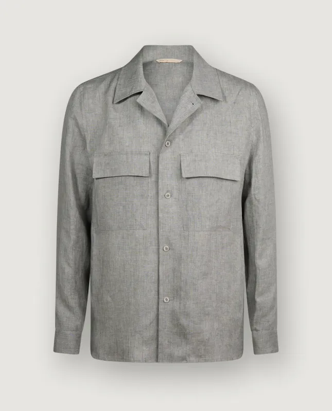 Linnen Overshirt - Grijs sold by Pauw Amsterdam