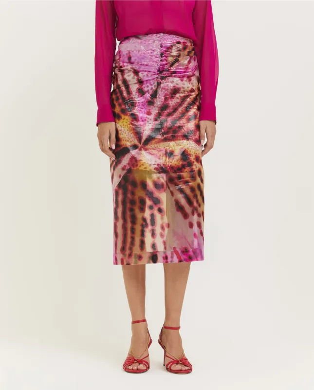 Zijde-mix midi rok - Roze sold by Pauw Amsterdam