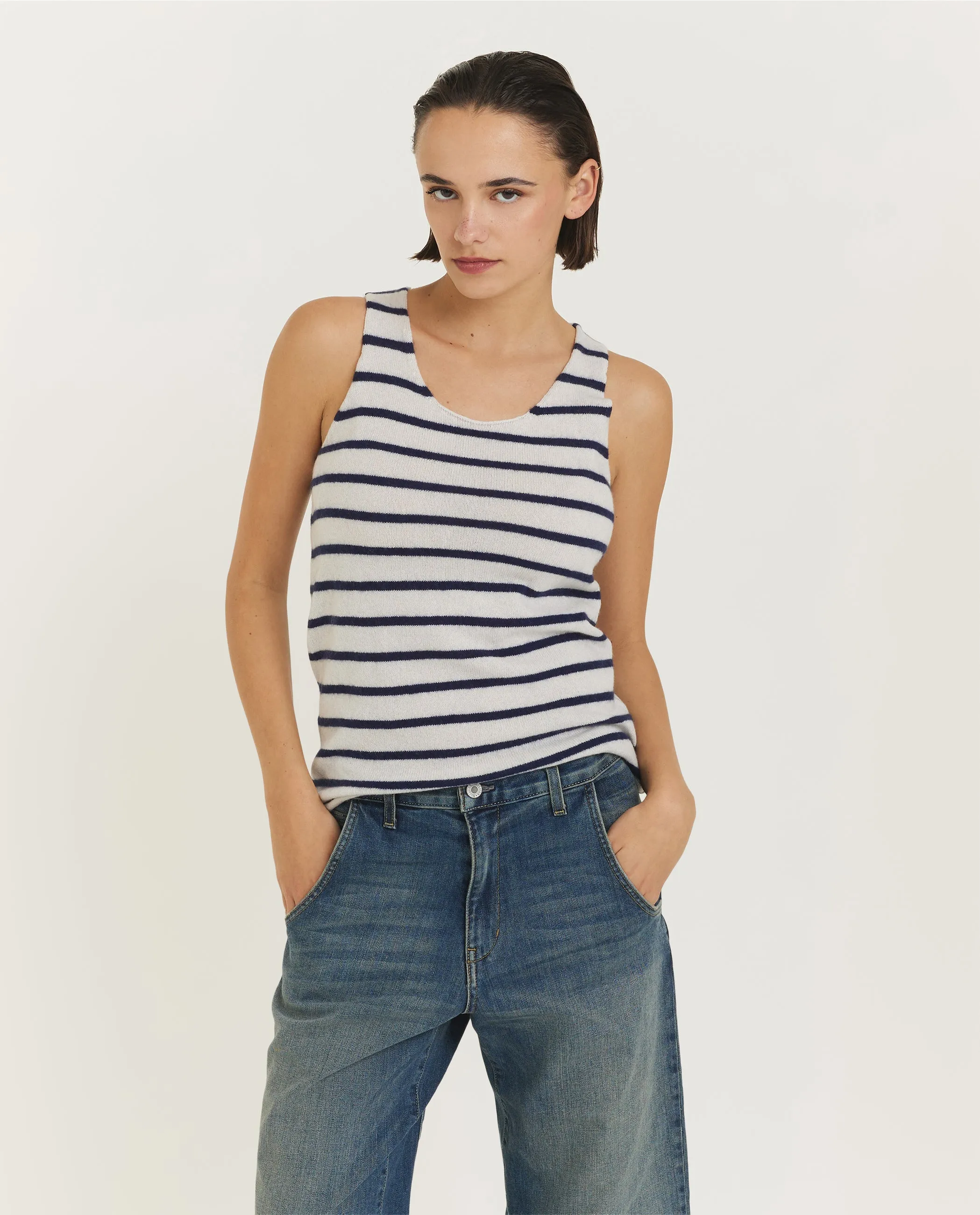 Cashmere tank top - Wit sold by Pauw Amsterdam