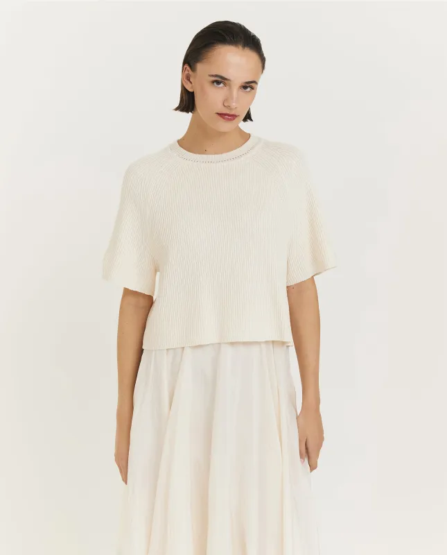 Katoen-linnen trui - Ecru made by Pauw Amsterdam